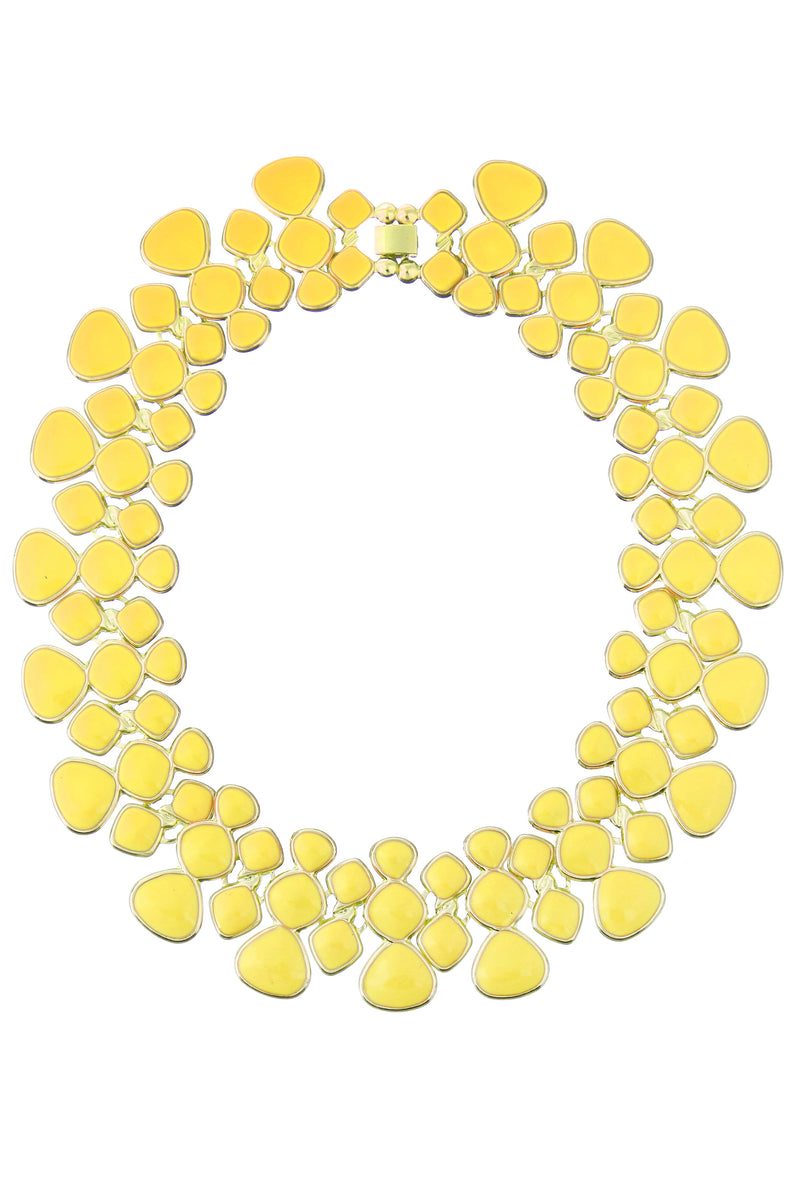 Yellow Enamel Collar Necklace