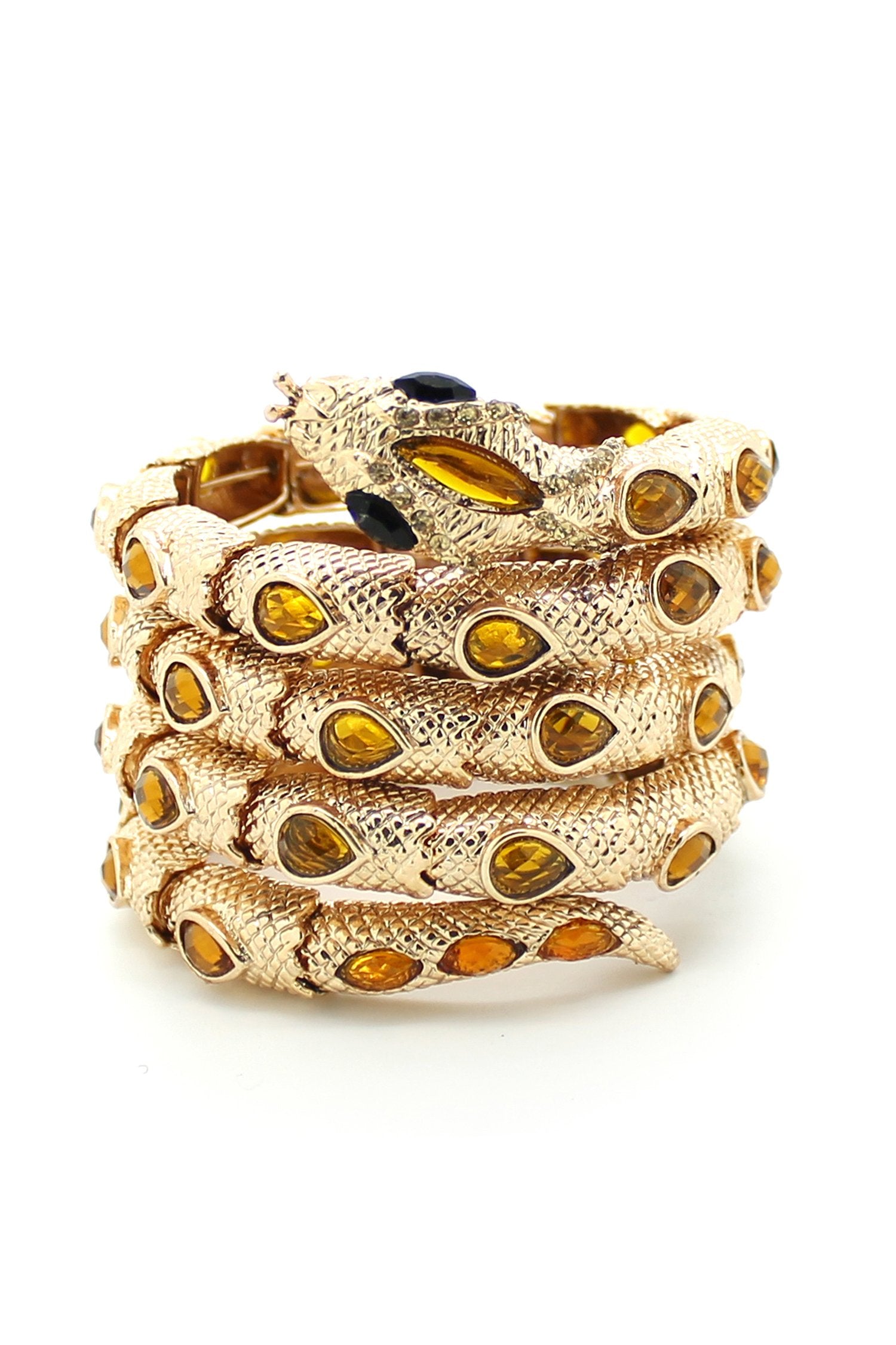 Women's Gold Alloy Glass Crystal Snake Cuff Bracelet - Aslan – Eye Candy  Los Angeles