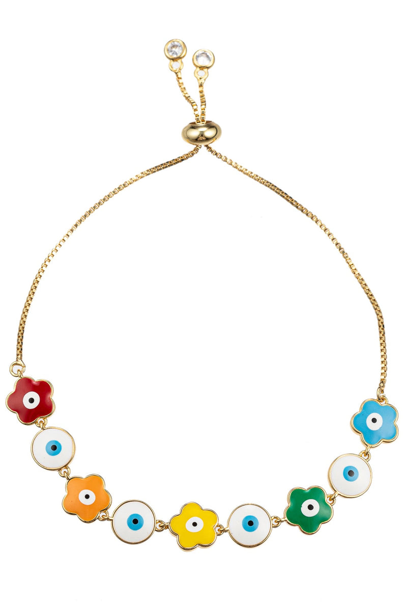 Eye + Flower Enamel Bracelet