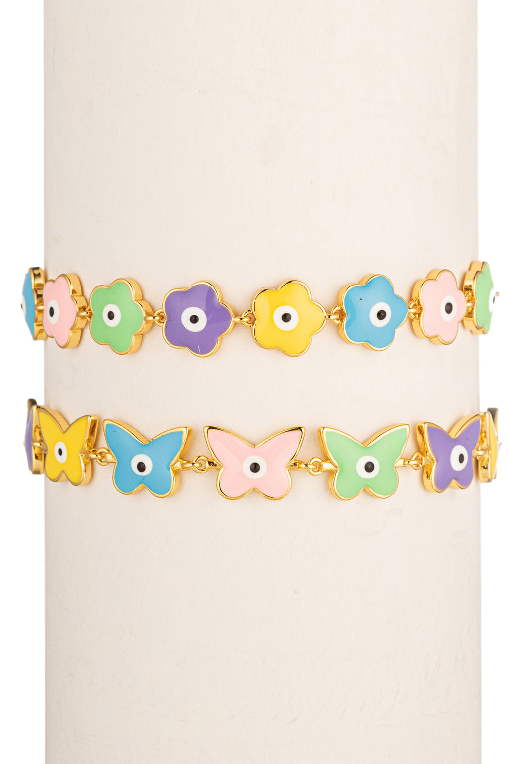 Pastel Butterfly Charm Bracelet Set