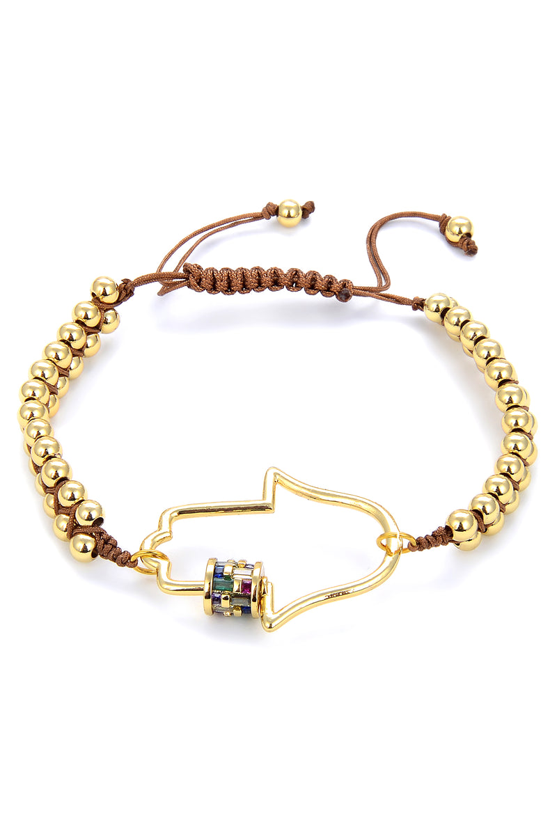 Hamsa Gold Beaded Bracelet