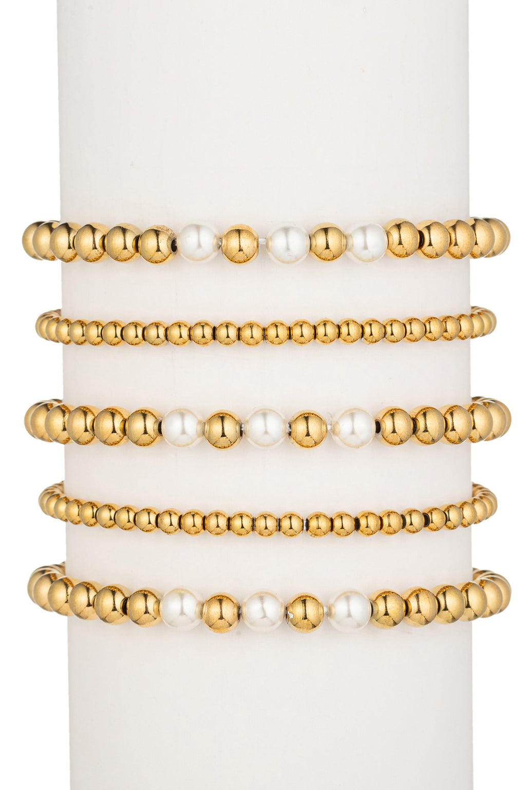 Cecila 5 Piece Beaded Ball Bracelet Set