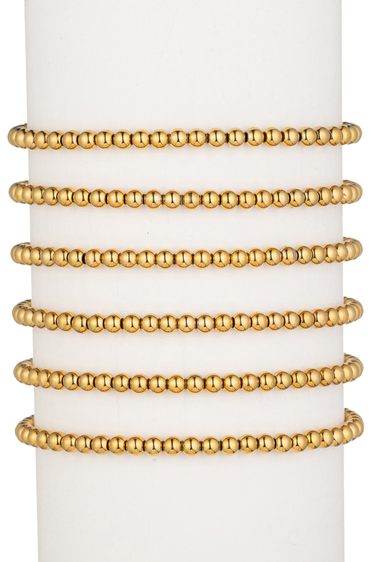 Elisa 6 Piece 4MM Beaded Ball Bracelet Set
