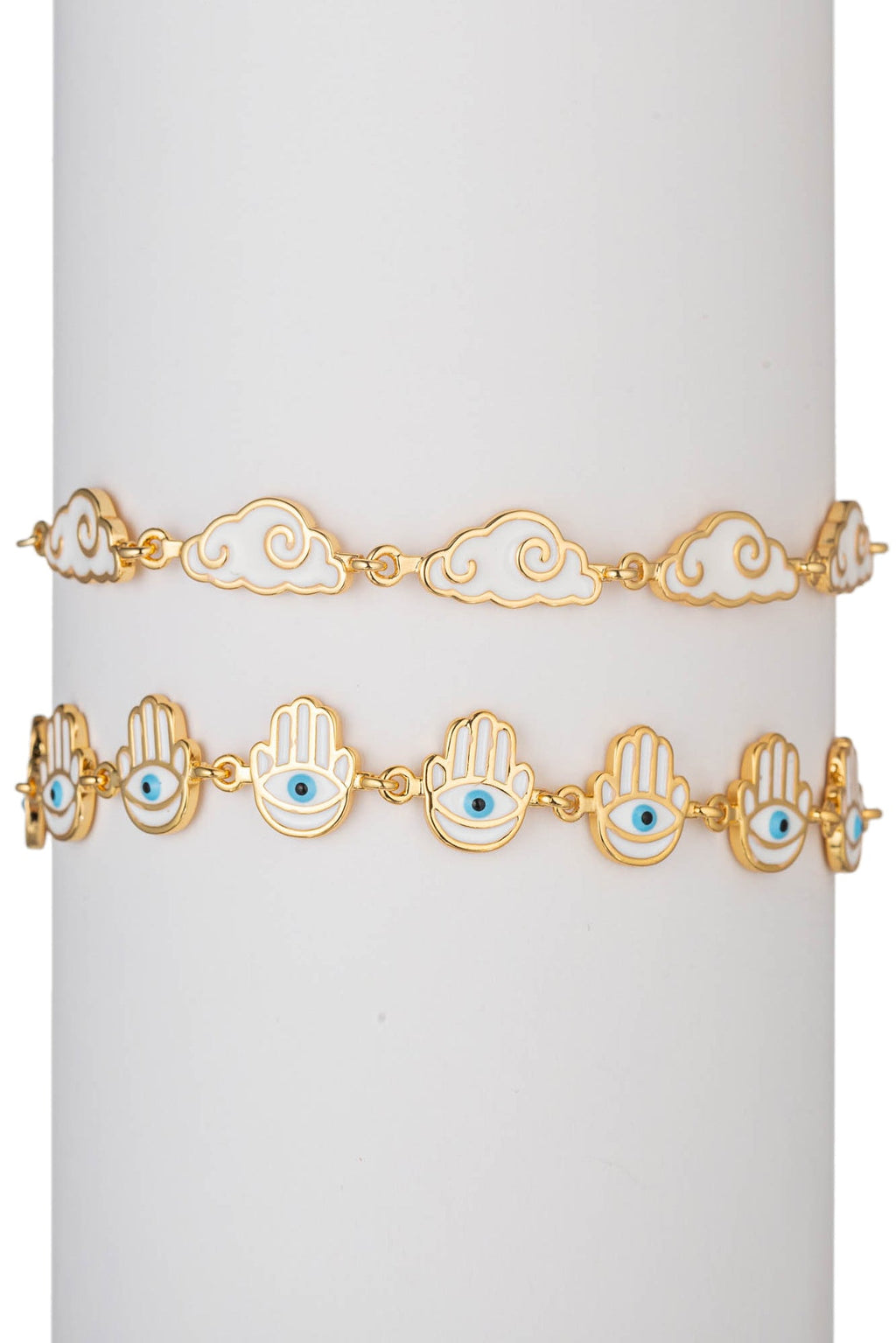 Hamsa Clouds in the Sky Bracelet Set