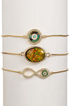 Abalone Evil Eye & Infinity Bracelet Set
