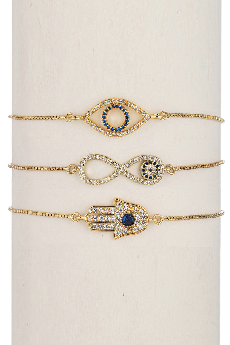 Heart, Eye & Infinity Bracelet Set