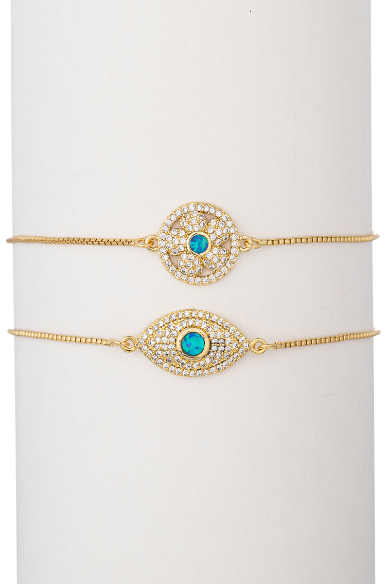 Opal CZ Bracelet Set