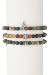 Toya Beaded Bracelet Set - Green Agate