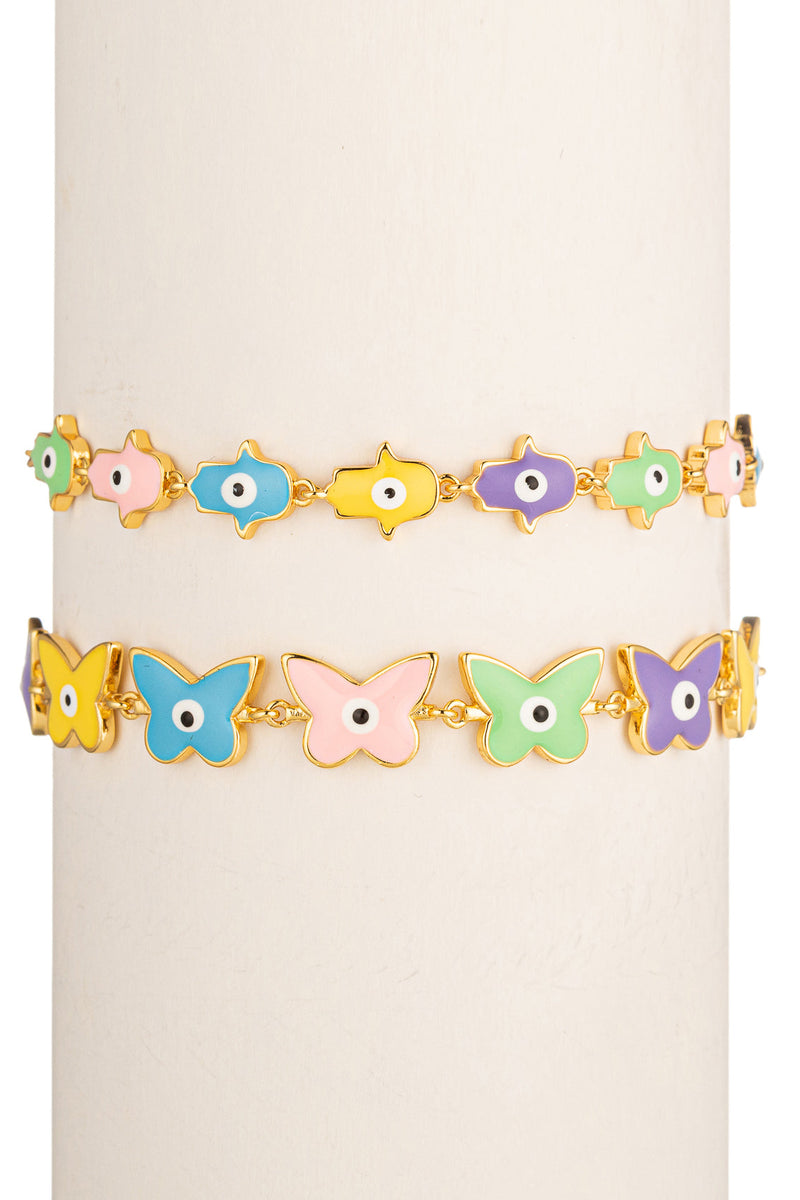 Hamsa + Butterfly Bracelet set