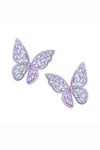 Lavender butterfly drop earrings.
