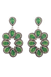 green starburst drop earrings