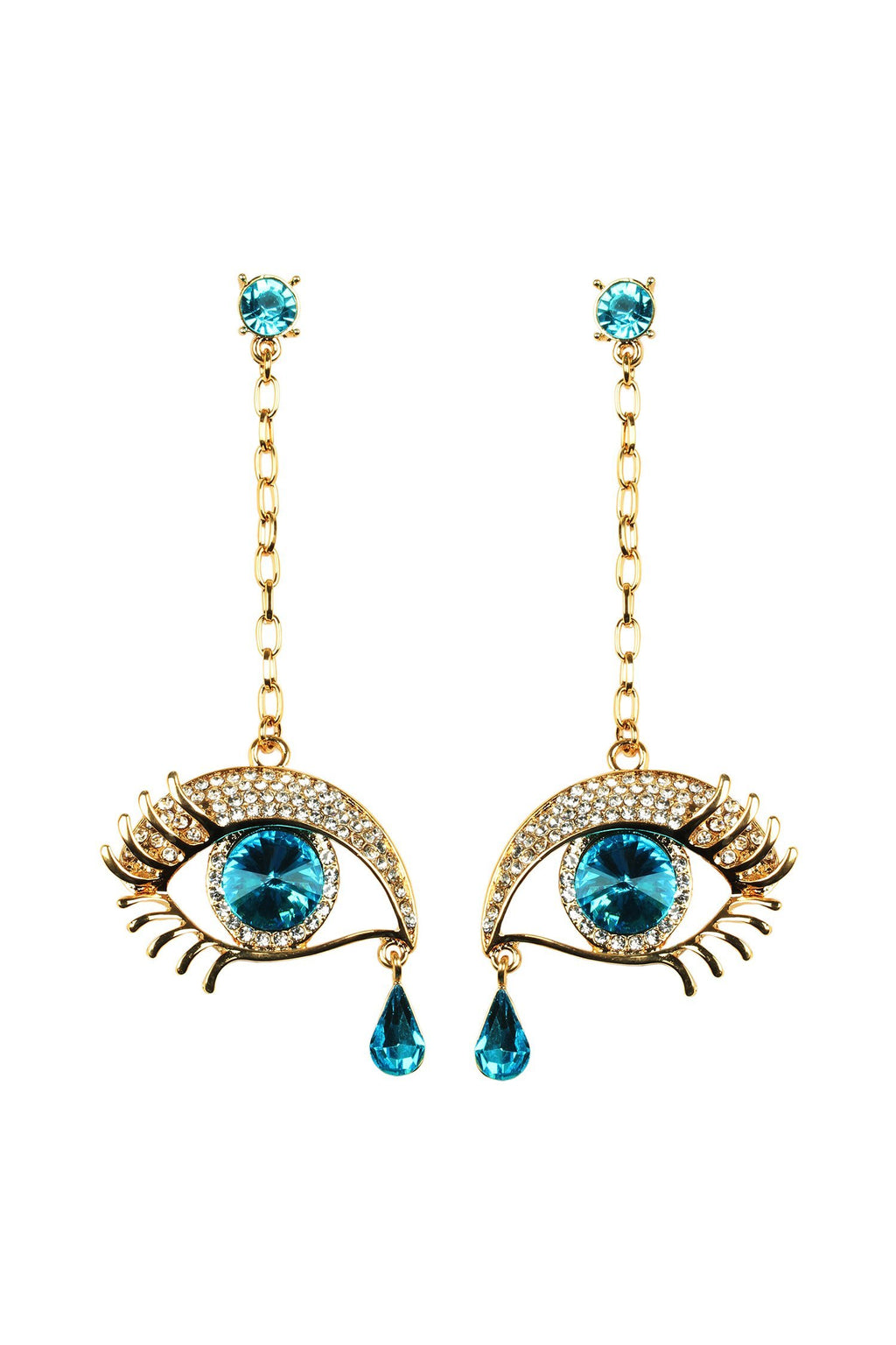evil eye pendant Earring in gold color tone