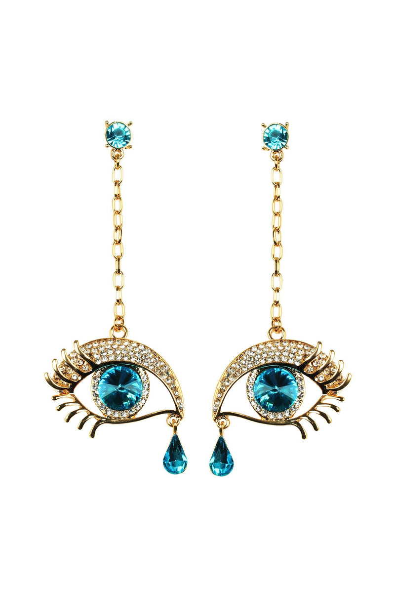 evil eye pendant Earring in gold color tone