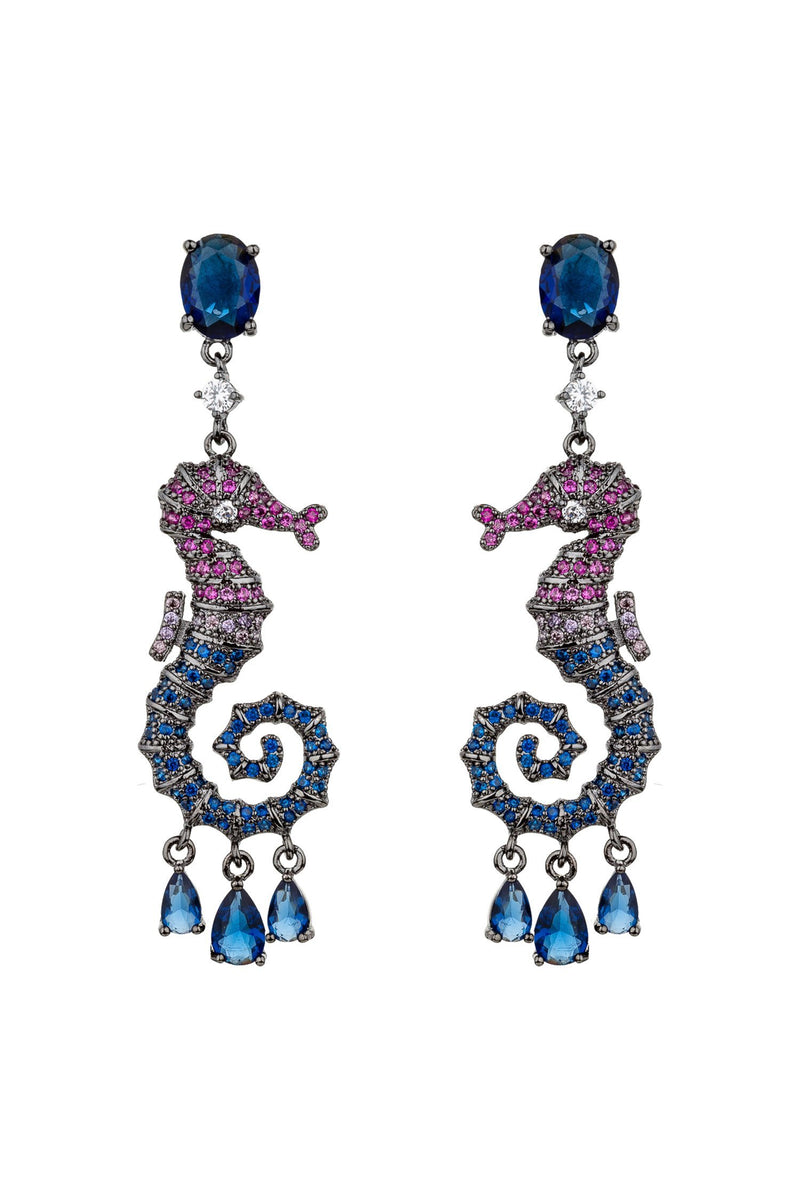 True Blue Sea Horse Earrings