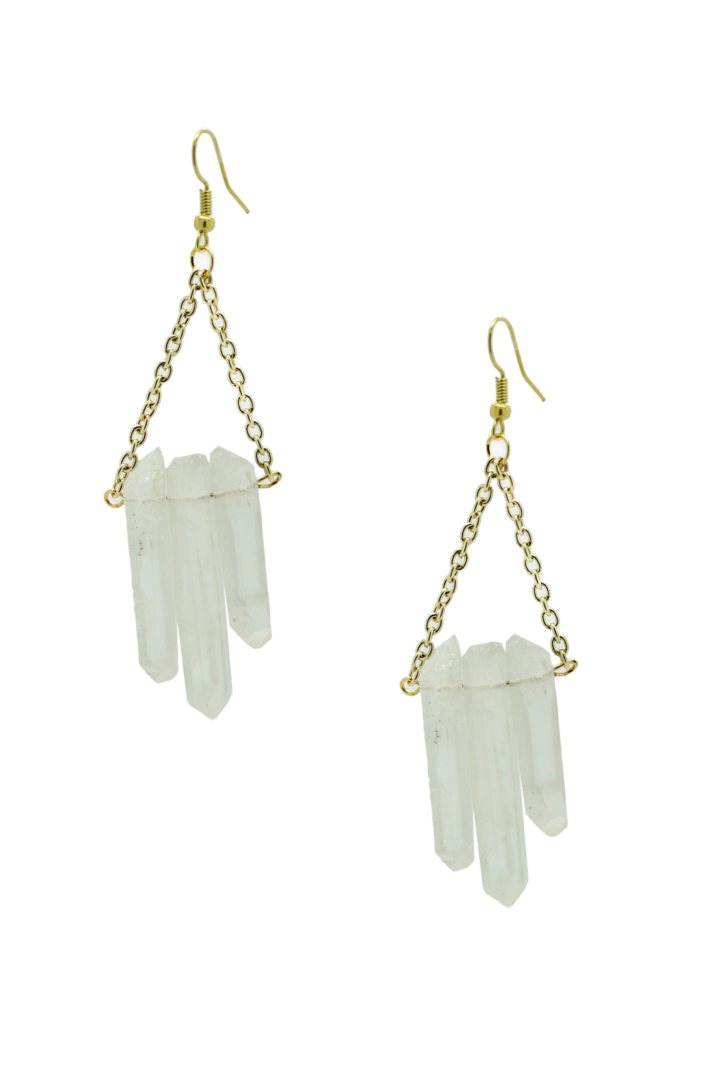 Natural quartz stone earrings.