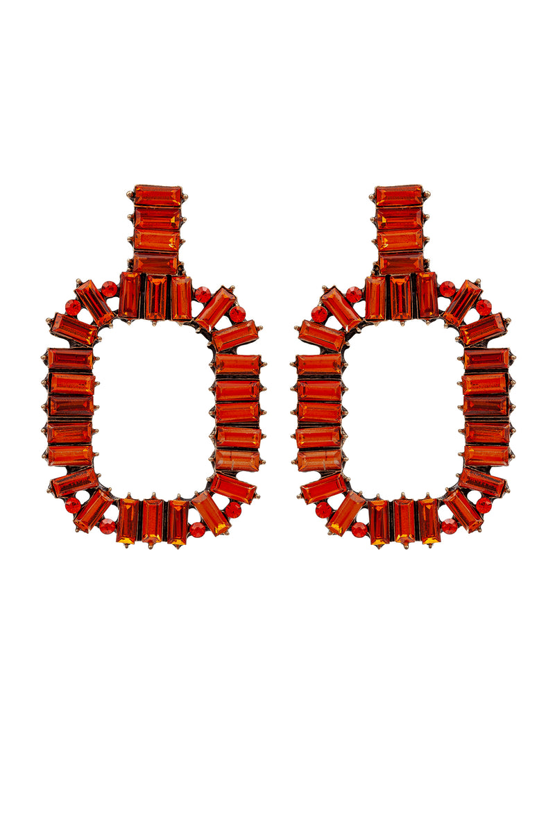 Zahara Red Statement Earrings