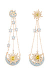 Golden star 18k gold plated drop earrings.