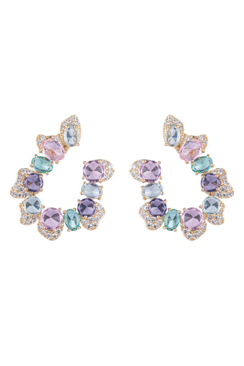 Princess pastel earrings studded with CZ crystals.