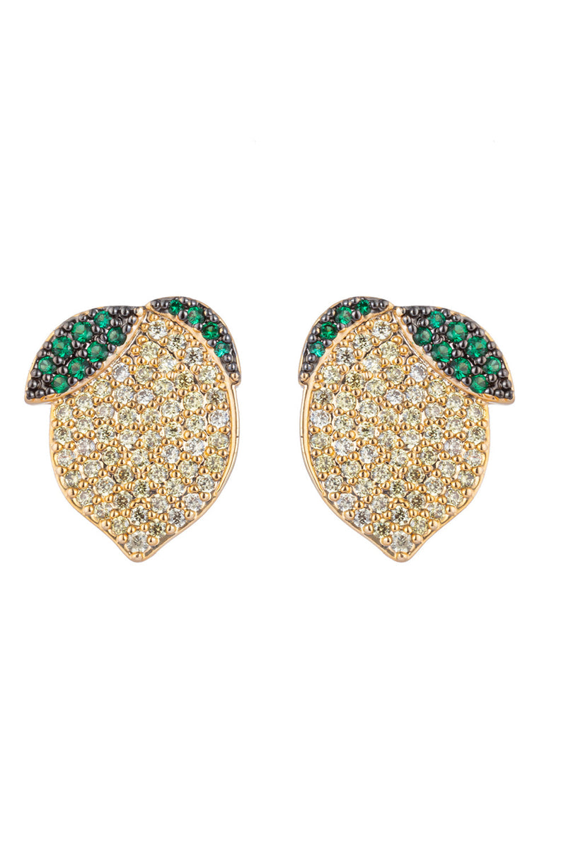 Lemon CZ Crystal Stud Earrings