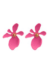 matte yellow flower Stud Drop Earring