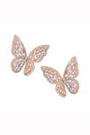 Rose butterfly drop earrings.