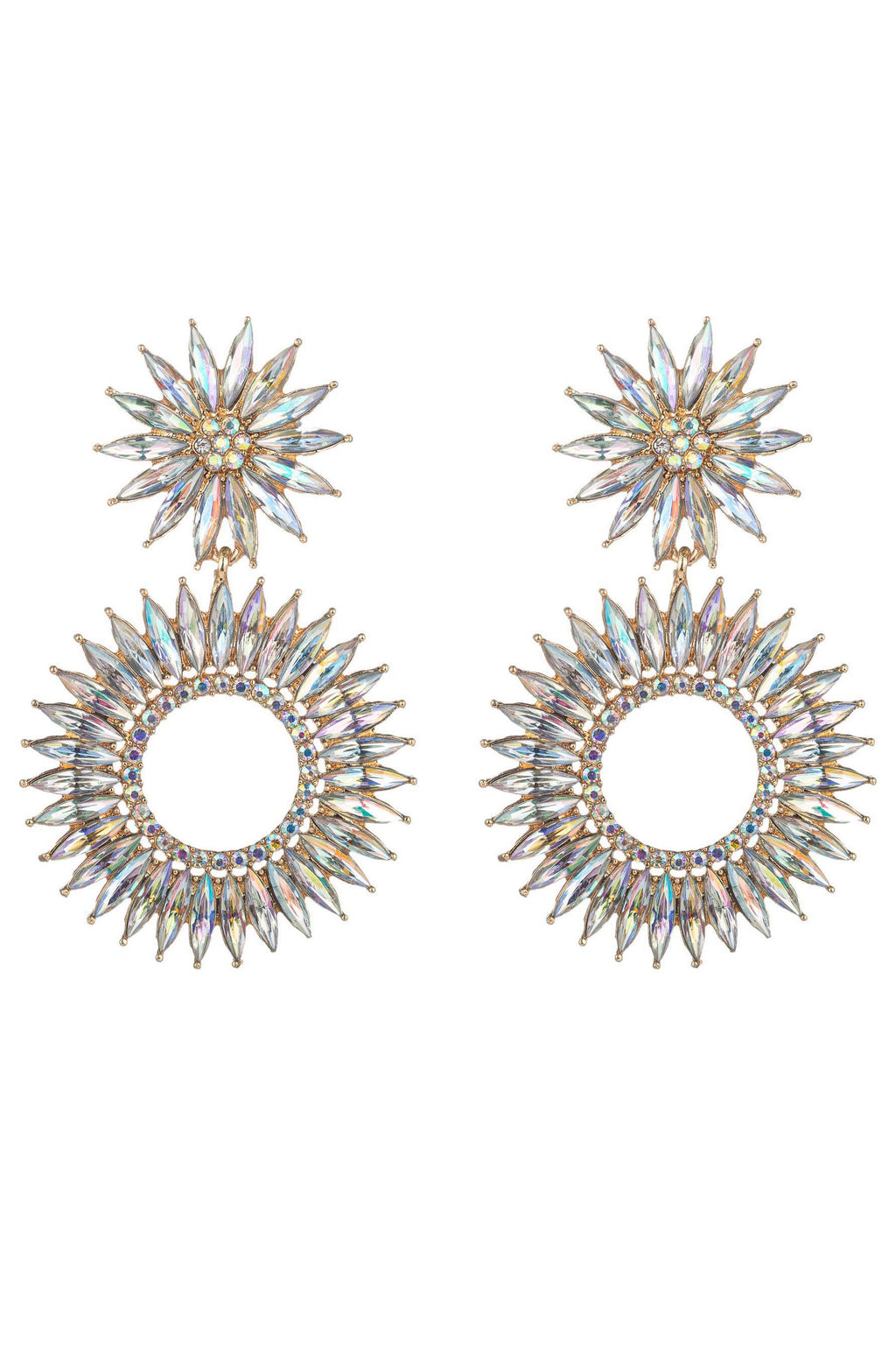 AB stone loop drop earring