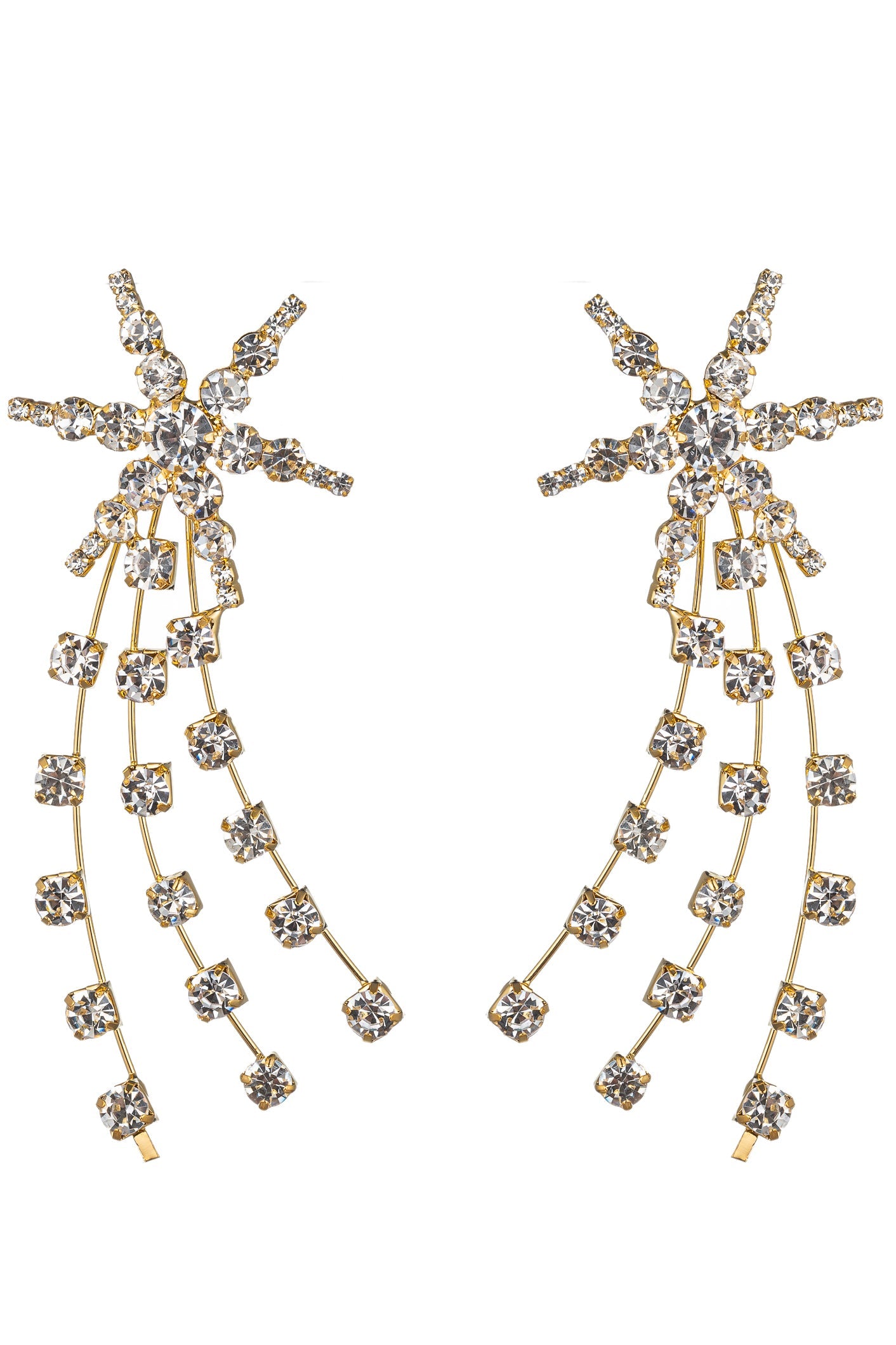 Gold Tone Star Fringe Earring