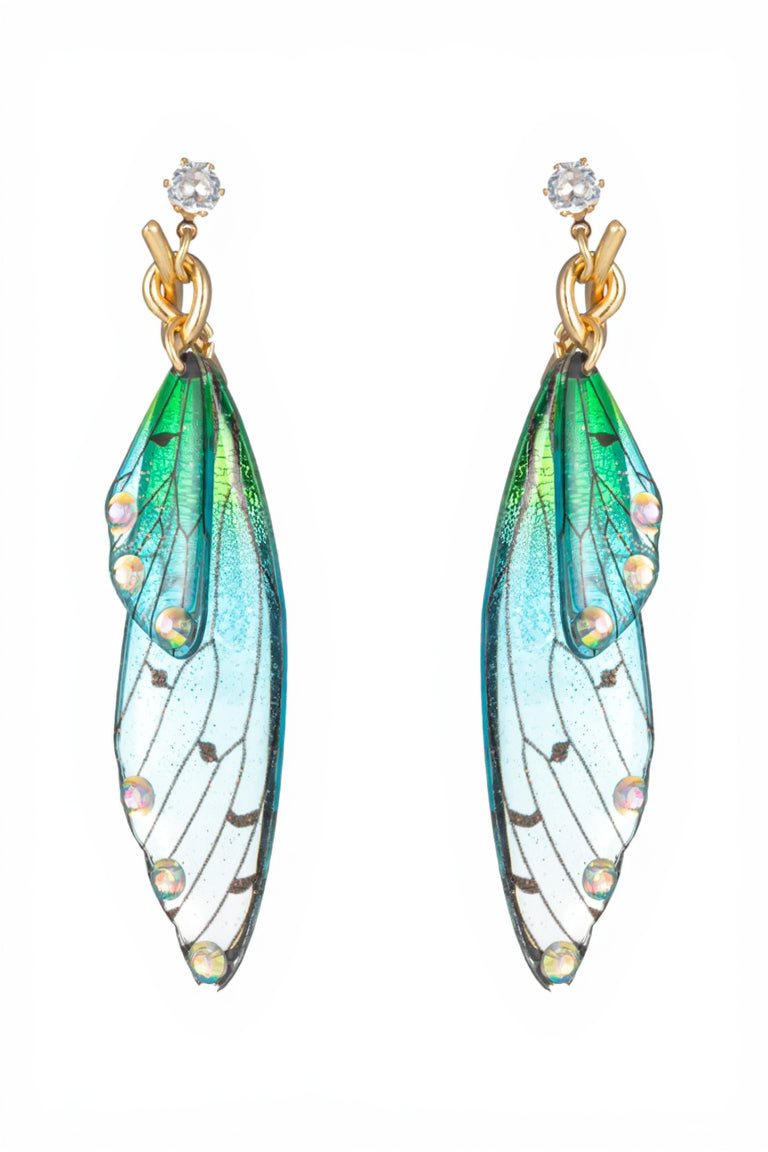Green Fairy Wing Acrylic Drop Earring
