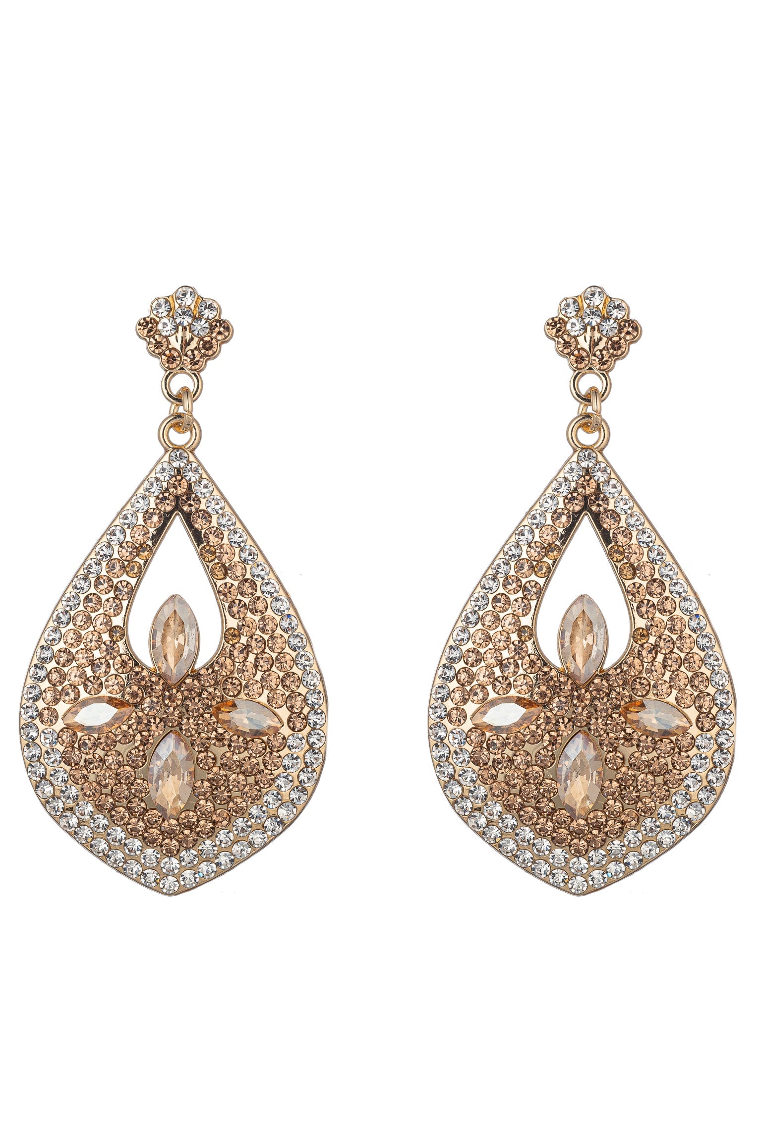 Beige Tone Statement Drop Earring