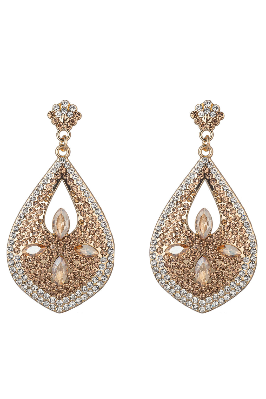 Beige Tone Statement Drop Earring