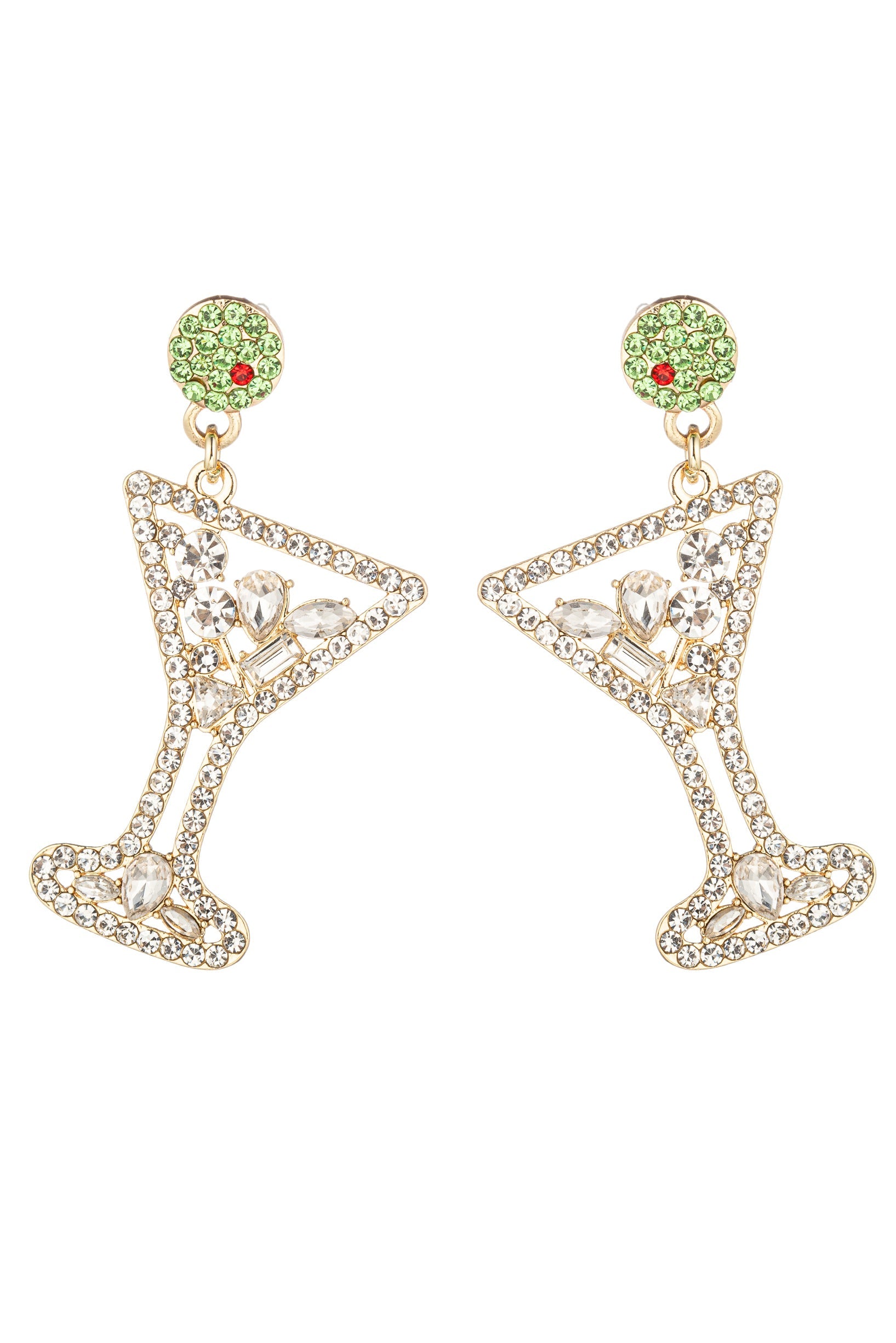 Green Cosmo Cocktail Earrings