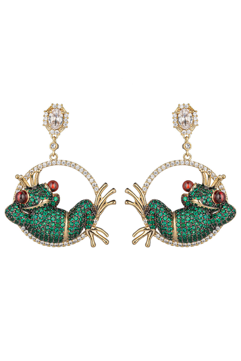 Relaxing Frog CZ Drop Earring