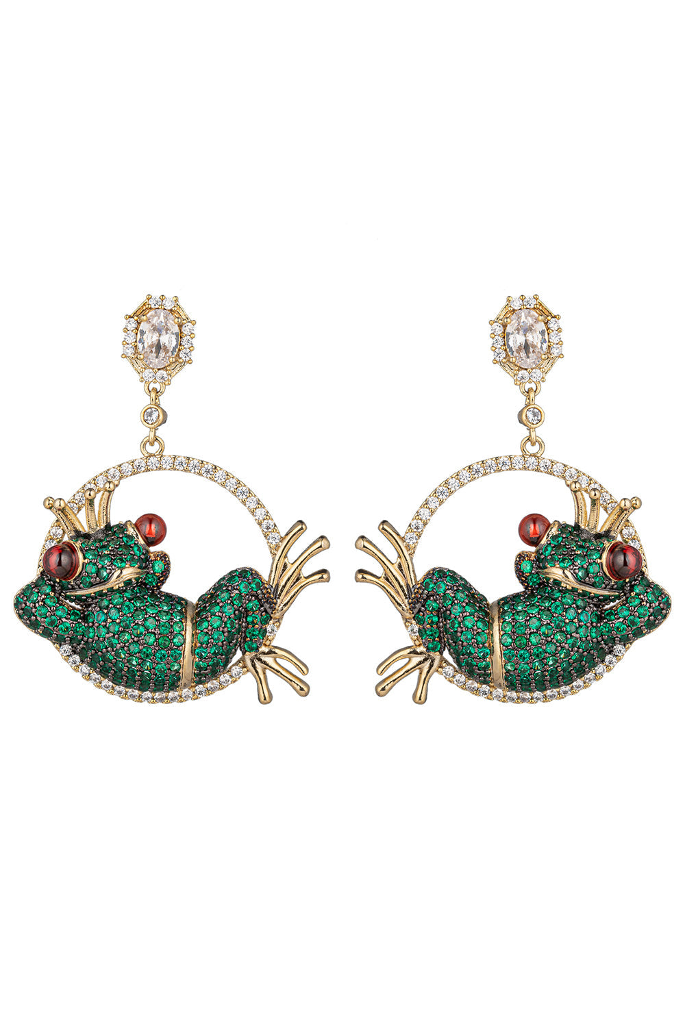 Relaxing Frog CZ Drop Earring