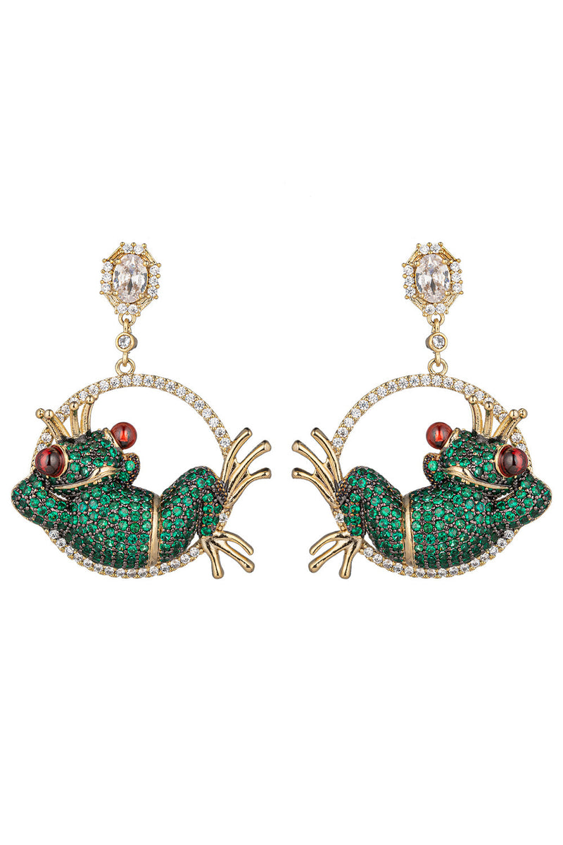 Relaxing Frog CZ Drop Earring