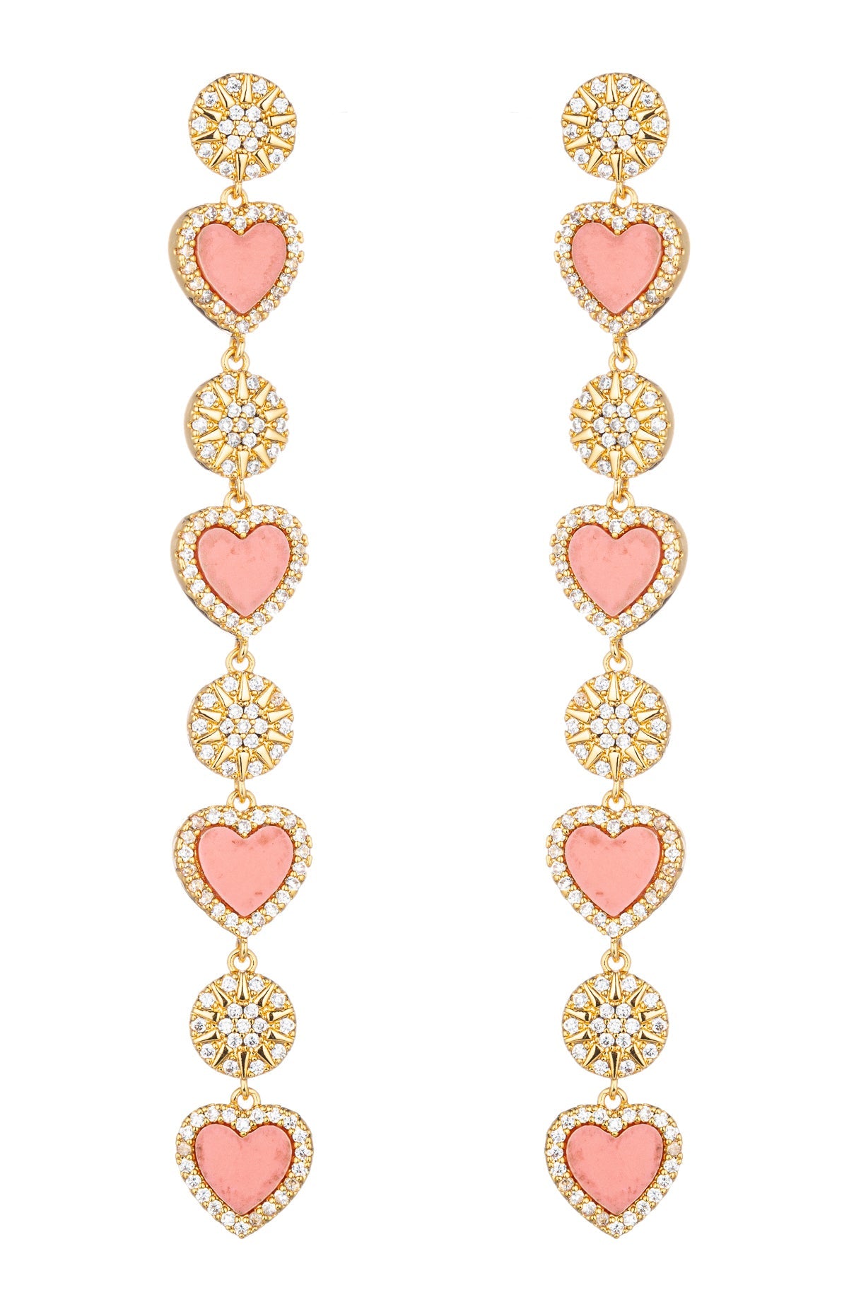 Pink Pastel Heart Drop Earrings