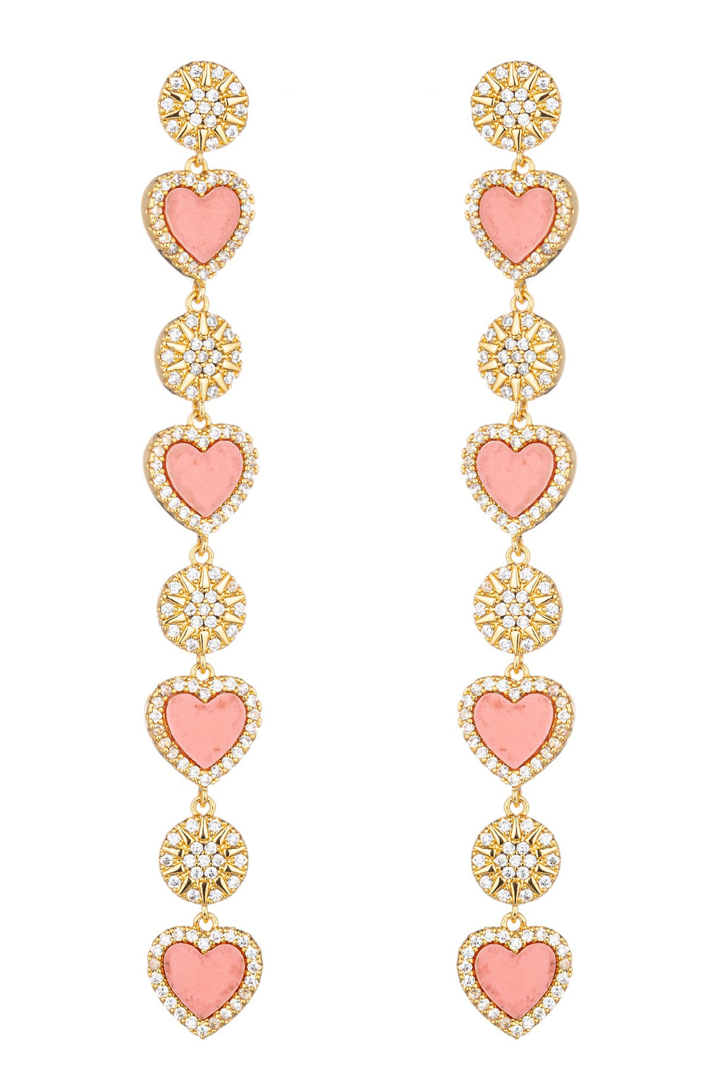 Pink Pastel Heart Drop Earrings