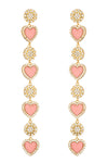 Pink Pastel Heart Drop Earrings