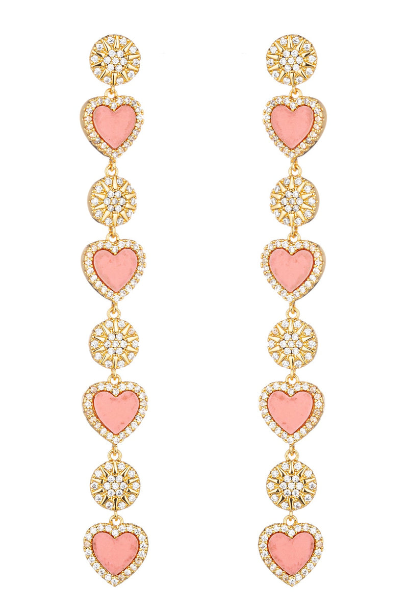Pink Pastel Heart Drop Earrings