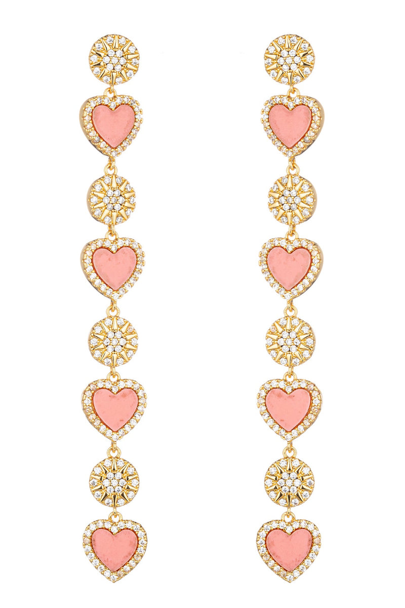 Pink Pastel Heart Drop Earrings