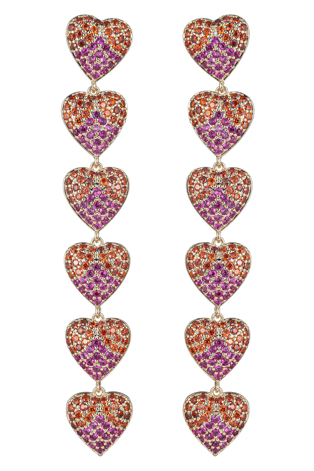 Alice Red Heart CZ Drop Earring