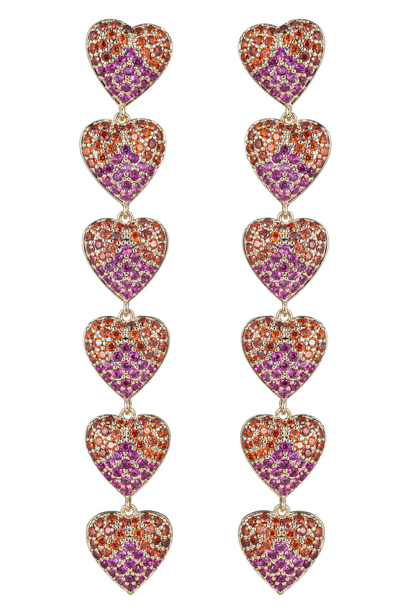Alice Red Heart CZ Drop Earring