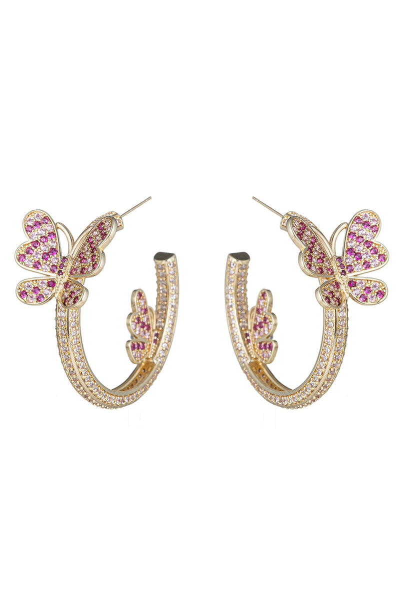 Mia Butterfly CZ Loop Earrings