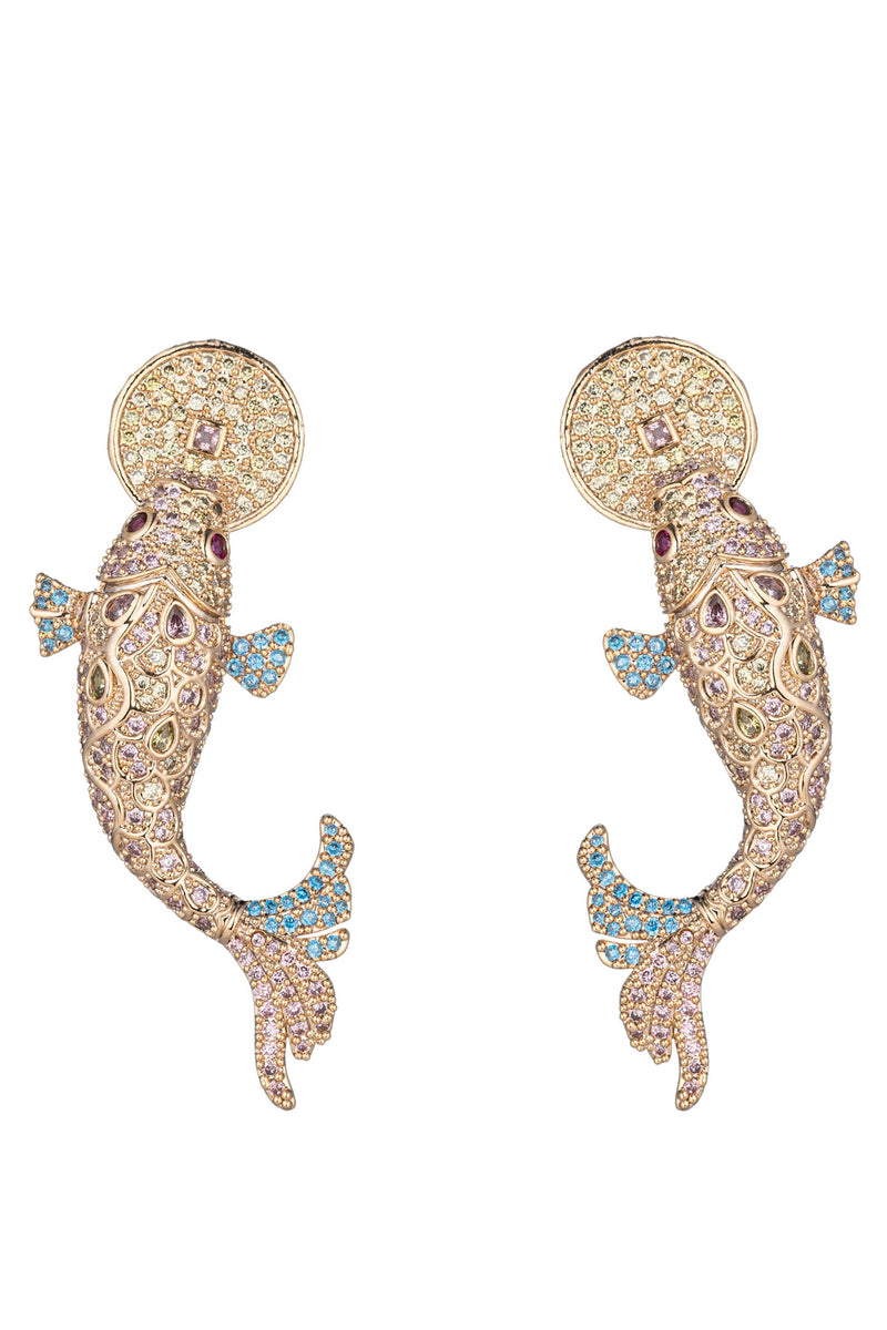 Zoe Koi Fish CZ Drop Earrings