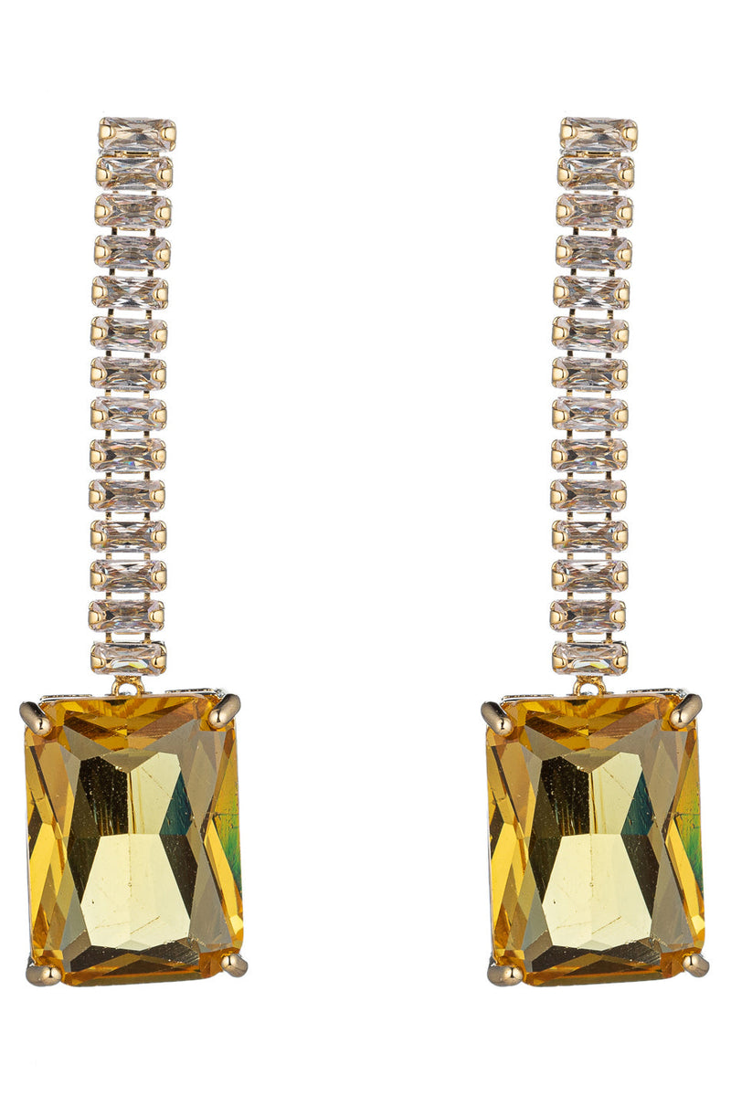 Charlotte Yellow CZ Dangle Earrings
