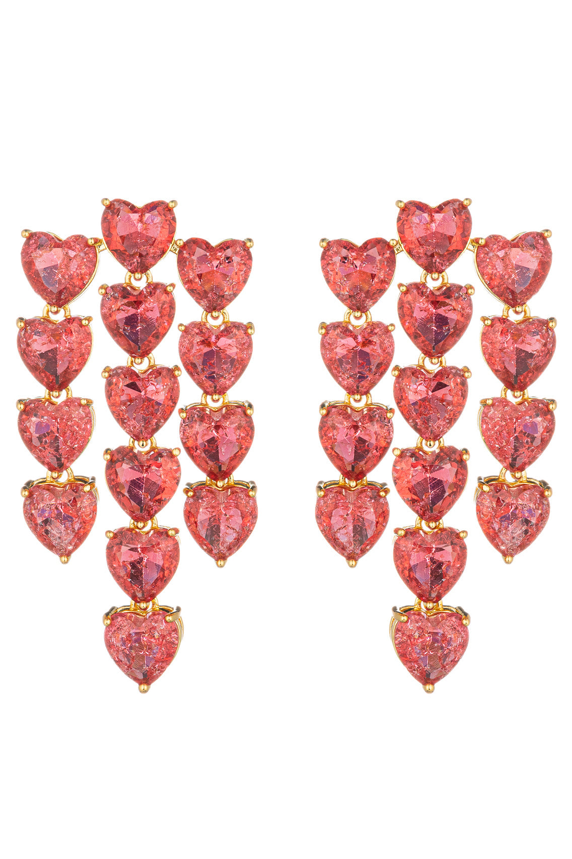 Ginevra Pastel Red CZ Drop Earrings