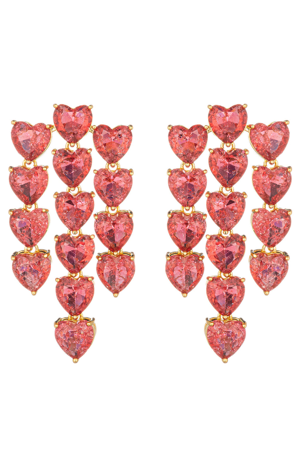 Ginevra Pastel Red CZ Drop Earrings