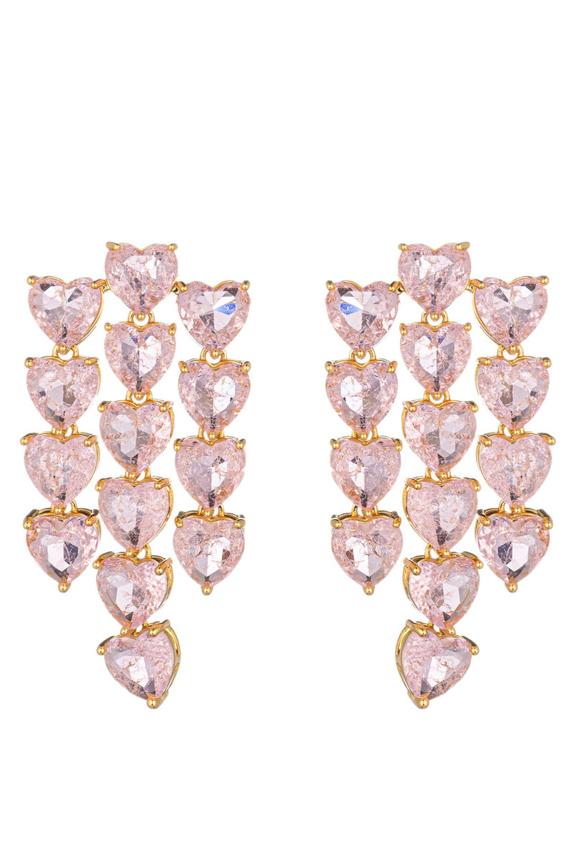 Ginevra Pastel Pink CZ Drop Earrings