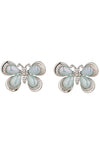 Blue Butterfly CZ Stud Earrings