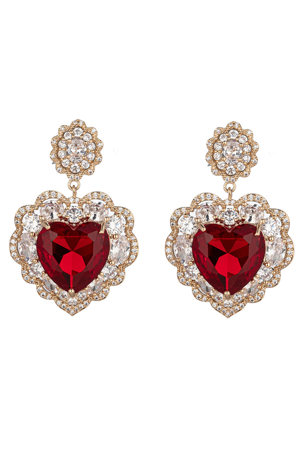 Red Valentine CZ Dangle Earring