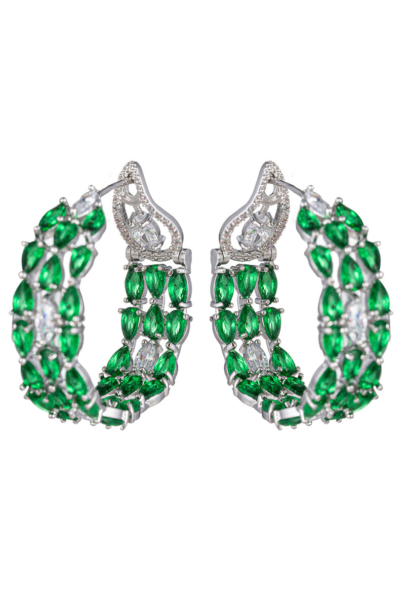 Marie Green CZ Loop Earrings